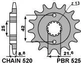 Зірка передня PBR 525.15 18NC