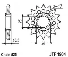 Зірка передня JT Sprockets JTF1904.17
