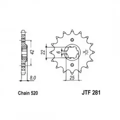 Зірка передня JT Sprockets JTF281.13