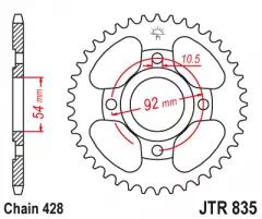 Зірка задня JT Sprockets JTR835.45