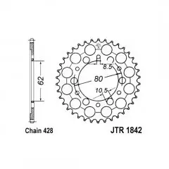 Зірка задня JT Sprockets JTR1842.52