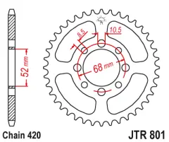 Зірка задня JT Sprockets JTR801.52