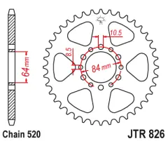 Зірка задня JT Sprockets JTR826.47