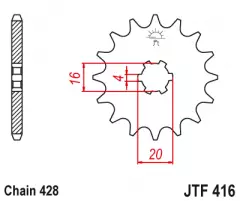 Зірка передня JT Sprockets JTF416.14