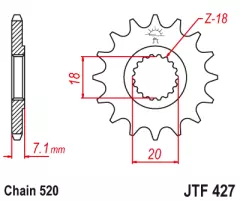Зірка передня JT Sprockets JTF427.14