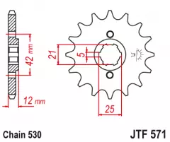 Зірка передня JT Sprockets JTF571.15