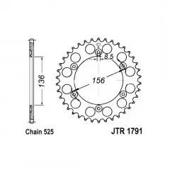 Зірка задня JT Sprockets JTR1791.43