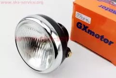Фара передня чорна ALPHA кругла діаметр 160мм (GXmotor)