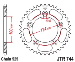 Зірка задня JT Sprockets JTR744.36