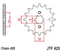 Зірка передня JT Sprockets JTF425.15