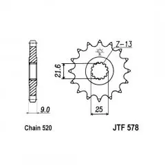 Зірка передня JT Sprockets JTF578.16