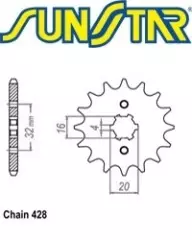 Зірка передня Sunstar SS 24114