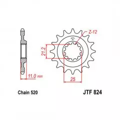 Зірка передня JT Sprockets JTF824.12