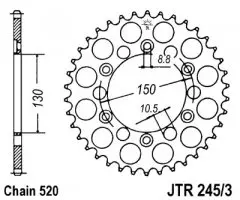 Зірка задня JT Sprockets JTR245/3.43