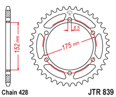 Зірка задня JT Sprockets JTR839.52