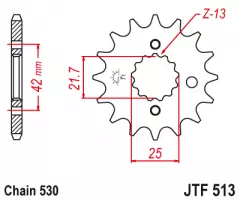 Зірка передня JT Sprockets JTF513.13