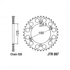 Зірка задня JT Sprockets JTR897.38