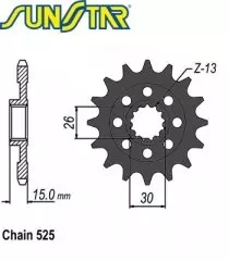 Зірка передня Sunstar SS 43217