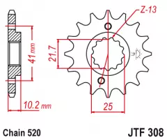 Зірка передня JT Sprockets JTF308.14