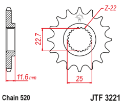Зірка передня JT Sprockets JTF3221.12