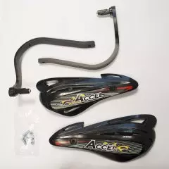 Захист рук та керма з алюмінієвим кріпленням ACCEL HGS11BK/BK (22+28MM), Чорний