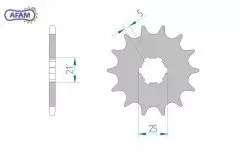 Зірка передня AFAM 30300-14