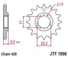 Зірка передня JT Sprockets JTF1906.13