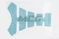 Наклейка на бак (20x16) стрази блакитні