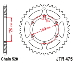 Зірка задня JT Sprockets JTR475.42