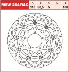 Диск гальмівний LUCAS MSW264RAC
