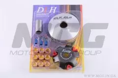 Варіатор передній (тюнінг) Honda DIO AF27 (DLH) (ролики латунь 9шт, палець, пружини зчеплення)