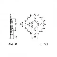 Зірка передня JT Sprockets JTF571.16