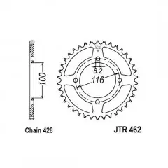 Зірка задня JT Sprockets JTR462.51