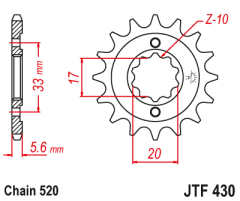 Зірка передня JT Sprockets JTF430.12