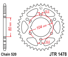 Зірка задня JT Sprockets JTR1478.34