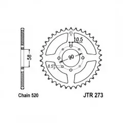 Зірка задня JT Sprockets JTR273.44