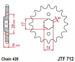 Зірка передня JT Sprockets JTF712.13