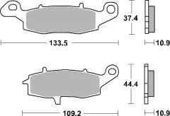 Колодки гальмівні дискові SBS KH231/2 STREET CERAMIC чорні, Чорний