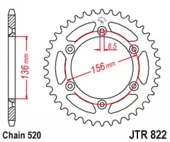 Зірка задня JT Sprockets JTR822.43