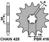 Зірка передня PBR 416.13 18NC