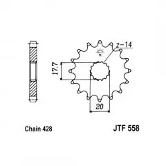 Зірка передня JT Sprockets JTF558.14