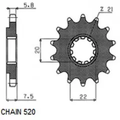 Зірка передня Sunstar SS 31214