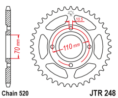 Зірка задня JT Sprockets JTR248.44