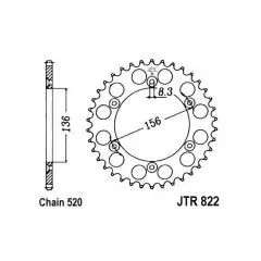 Зірка задня JT Sprockets JTR822.45