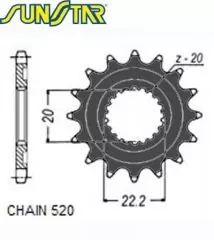 Зірка передня Sunstar SS 38813
