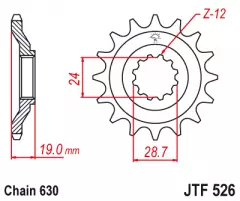 Зірка передня JT Sprockets JTF526.17