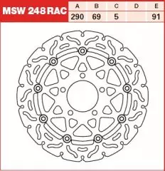 Диск гальмівний LUCAS MSW248RAC
