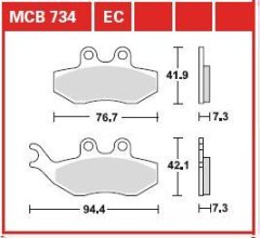 Колодки гальмівні дискові LUCAS MCB734EC