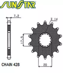 Зірка передня Sunstar SS 22616