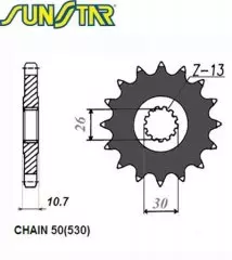 Зірка передня Sunstar SS 51717
